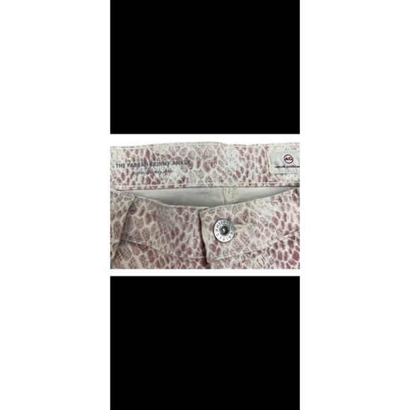 AG Adriano Goldschmied Prima Ankle Skinny Jeans Python Ivory Mauve NWT Size 31 - Picture 9 of 15